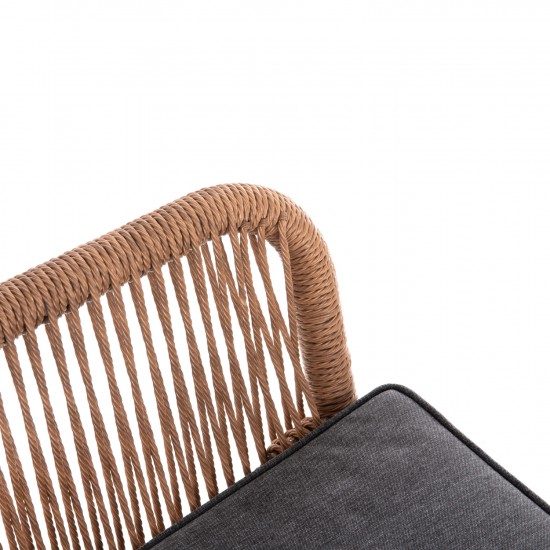 ΠΟΛΥΘΡΟΝΑ TOPIN ΑΛΟΥΜΙΝΙΟ ΛΕΥΚΟ-P.E. RATTAN ΑΝΟΙΧΤΟ ΚΑΦΕ-ΜΑΞΙΛΑΡΙ ΓΚΡΙ 57x65x84Υ εκ