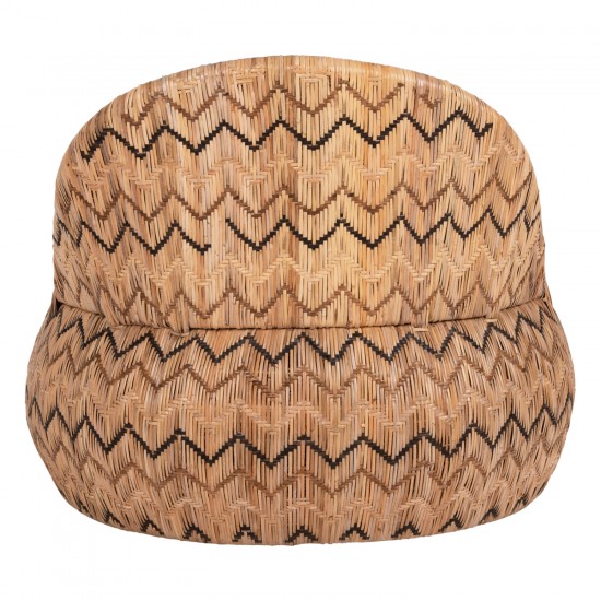 ΠΟΛΥΘΡΟΝΑ ΣΤΡΟΓΓΥΛΗ LADLON RATTAN ΦΥΣΙΚΟ-ΕΚΡΟΥ ΜΑΞΙΛΑΡΙ 97x97x76Υεκ.