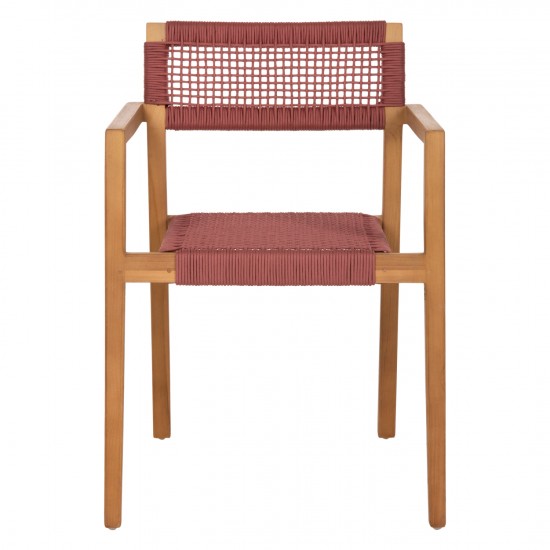 ΠΟΛΥΘΡΟΝΑ CHARLOTTE ΞΥΛΟ TEAK ΦΥΣΙΚΟ & ΡΟΖ ΣΧΟΙΝΙ 59x54x83Y εκ.