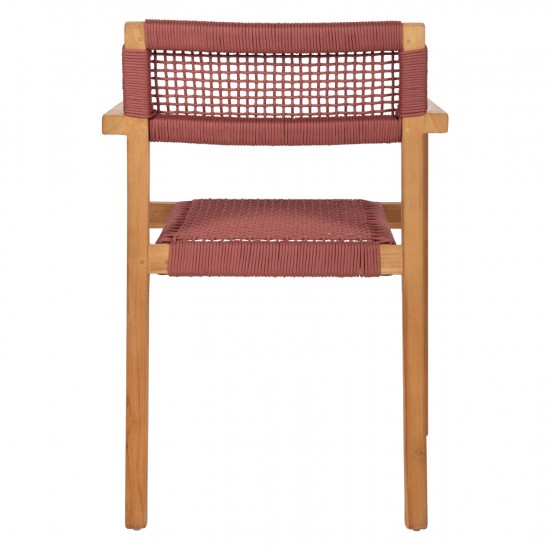 ΠΟΛΥΘΡΟΝΑ CHARLOTTE ΞΥΛΟ TEAK ΦΥΣΙΚΟ & ΡΟΖ ΣΧΟΙΝΙ 59x54x83Y εκ.