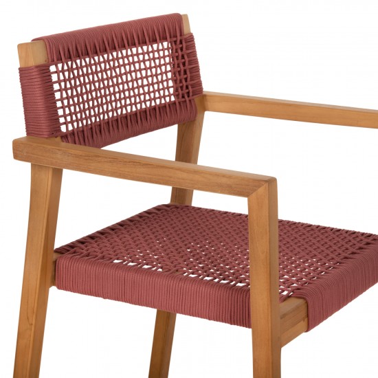 ΠΟΛΥΘΡΟΝΑ CHARLOTTE ΞΥΛΟ TEAK ΦΥΣΙΚΟ & ΡΟΖ ΣΧΟΙΝΙ 59x54x83Y εκ.