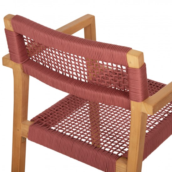 ΠΟΛΥΘΡΟΝΑ CHARLOTTE ΞΥΛΟ TEAK ΦΥΣΙΚΟ & ΡΟΖ ΣΧΟΙΝΙ 59x54x83Y εκ.