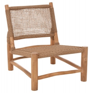 ΚΑΡΕΚΛΑ LONDER ΞΥΛΟ TEAK ΣΕ ΦΥΣΙΚΟ ΚΑΙ ΣΥΝΘΕΤΙΚΟ RATTAN 63x77x77Υεκ.