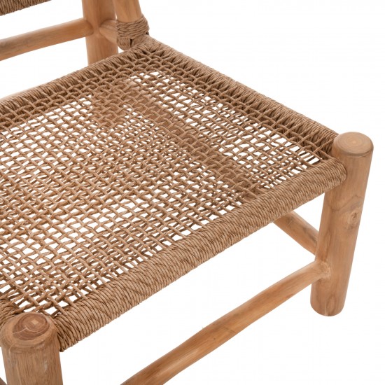 ΚΑΡΕΚΛΑ LONDER ΞΥΛΟ TEAK ΣΕ ΦΥΣΙΚΟ ΚΑΙ ΣΥΝΘΕΤΙΚΟ RATTAN 63x77x77Υεκ.