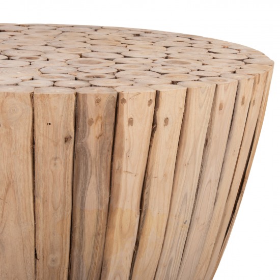 ΤΡΑΠΕΖΙ ΣΑΛΟΝΙΟΥ ΞΥΛΟ ΤΕΑΚ ΣΕ ΦΥΣΙΚΟ Φ80x46Yεκ.