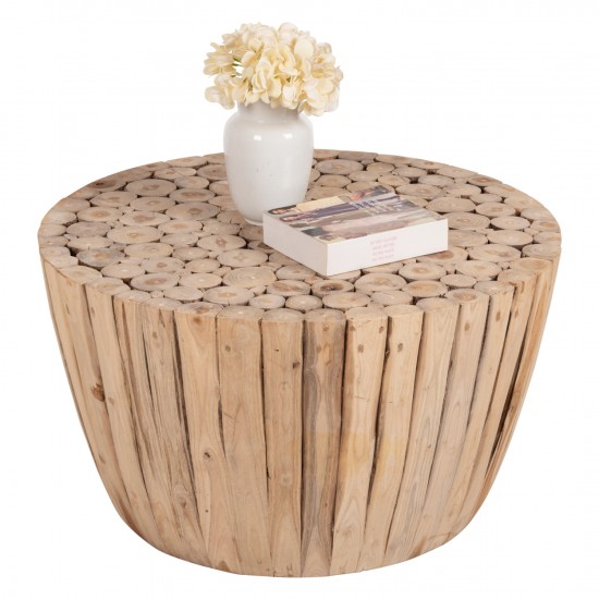 ΤΡΑΠΕΖΙ ΣΑΛΟΝΙΟΥ ΞΥΛΟ ΤΕΑΚ ΣΕ ΦΥΣΙΚΟ Φ80x46Yεκ.