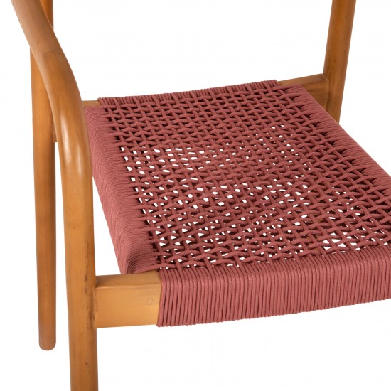 ΠΟΛΥΘΡΟΝΑ OSLO ΞΥΛΟ TEAK ΦΥΣΙΚΟ & ΡΟΖ ΣΧΟΙΝΙ 55x54x80Yεκ.