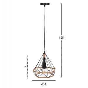 ΦΩΤΙΣΤΙΚΟ ΟΡΟΦΗΣ ΚΡΕΜΑΣΤΟ ΜΑΥΡΟ ΜΕΤΑΛΛΟ-ΣΧΟΙΝΙ 24,5x21,5x125Υεκ.