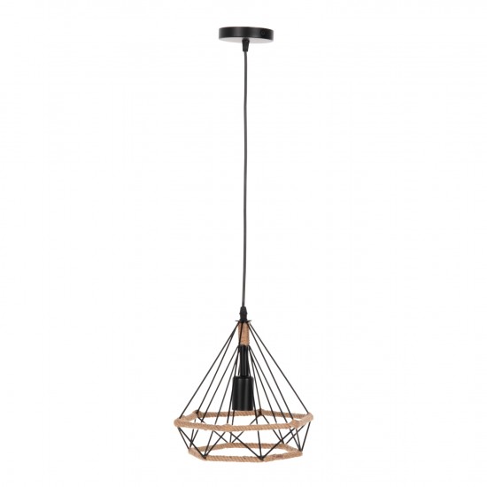 ΦΩΤΙΣΤΙΚΟ ΟΡΟΦΗΣ ΚΡΕΜΑΣΤΟ ΜΑΥΡΟ ΜΕΤΑΛΛΟ-ΣΧΟΙΝΙ 24,5x21,5x125Υεκ.