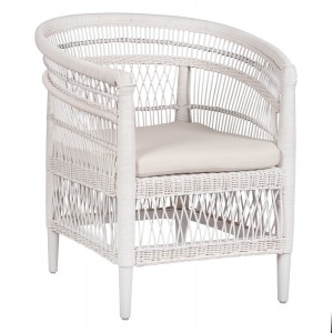 ΠΟΛΥΘΡΟΝΑ MALAWI ΞΥΛΟ ΜΑΟΝΙ ΜΕ RATTAN ΛΕΥΚΟ-ΛΕΥΚΟ ΜΑΞΙΛΑΡΙ 80x70x86Υεκ.