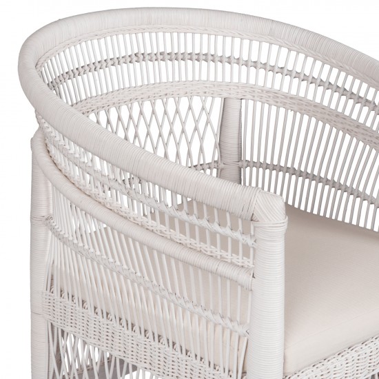 ΠΟΛΥΘΡΟΝΑ MALAWI ΞΥΛΟ ΜΑΟΝΙ ΜΕ RATTAN ΛΕΥΚΟ-ΛΕΥΚΟ ΜΑΞΙΛΑΡΙ 80x70x86Υεκ.