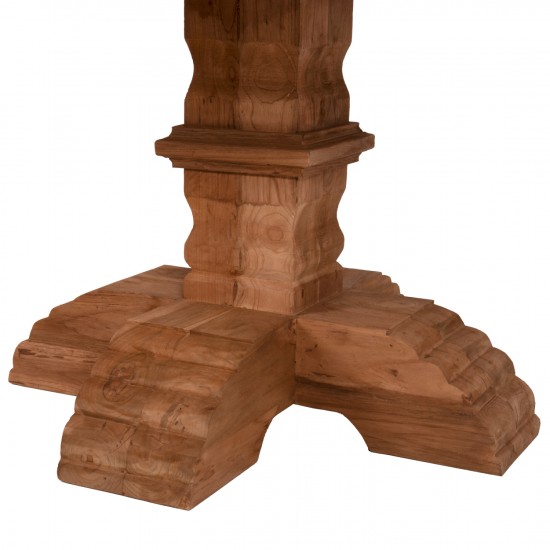 ΤΡΑΠΕΖΙ ΣΤΡΟΓΓΥΛΟ PROVENCE ΑΝΑΚΥΚΛ. ΤΕΑΚ ΞΥΛΟ-8εκ ΕΠΙΦΑΝΕΙΑ Φ180x76Υεκ.