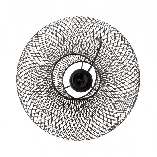 ΦΩΤΙΣΤΙΚΟ ΟΡΟΦΗΣ ΚΡΕΜΑΣΤΟ ΜΑΥΡΟ ΔΙΚΤΥΩΤΟ ΜΕΤΑΛΛΙΚΟ ΚΑΠΕΛΟ Φ30x125Υεκ.