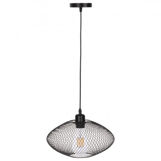 ΦΩΤΙΣΤΙΚΟ ΟΡΟΦΗΣ ΚΡΕΜΑΣΤΟ ΜΑΥΡΟ ΔΙΚΤΥΩΤΟ ΜΕΤΑΛΛΙΚΟ ΚΑΠΕΛΟ Φ30x125Υεκ.