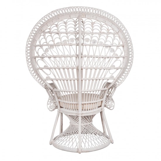 ΠΟΛΥΘΡΟΝΑ ROYAL PEACOCK RATTAN ΣΕ ΛΕΥΚΟ-ΜΑΞΙΛΑΡΙ ΛΕΥΚΟ 114x72x150Yεκ.