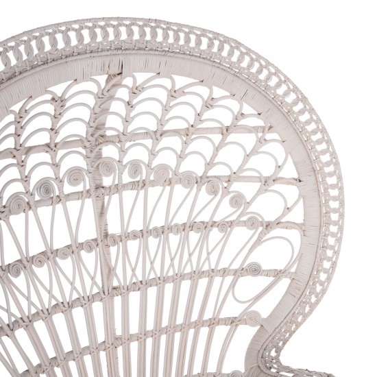 ΠΟΛΥΘΡΟΝΑ ROYAL PEACOCK RATTAN ΣΕ ΛΕΥΚΟ-ΜΑΞΙΛΑΡΙ ΛΕΥΚΟ 114x72x150Yεκ.