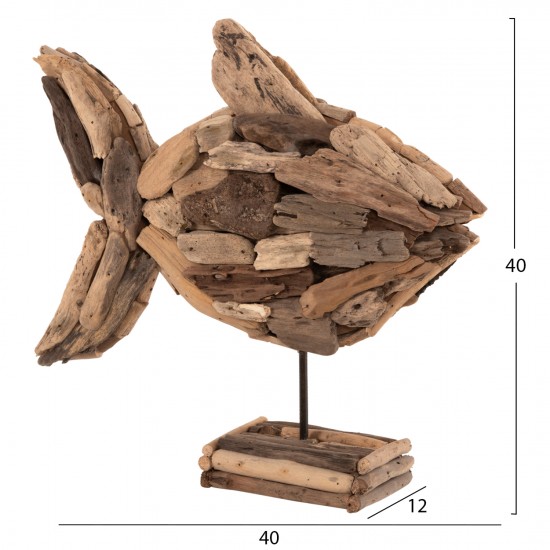 ΕΠΙΤΡΑΠΕΖΙΟ ΔΙΑΚΟΣΜΗΤΙΚΟ ΨΑΡΙ DRIFTWOOD ΣΕ ΦΥΣΙΚΟ 40x12x40Υ εκ.