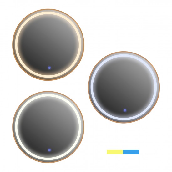 ΚΑΘΡΕΠΤΗΣ ΤΟΙΧΟΥ ΣΤΡΟΓΓΥΛΟΣ ΑΛΟΥΜΙΝΙΟ ΣΕ ΧΡΥΣΟ-ΦΩΤΙΣΜΟΣ LED Φ60x3εκ.