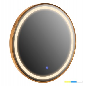 ΚΑΘΡΕΠΤΗΣ ΤΟΙΧΟΥ ΣΤΡΟΓΓΥΛΟΣ ΑΛΟΥΜΙΝΙΟ ΣΕ ΧΡΥΣΟ-ΦΩΤΙΣΜΟΣ LED Φ60x3εκ.