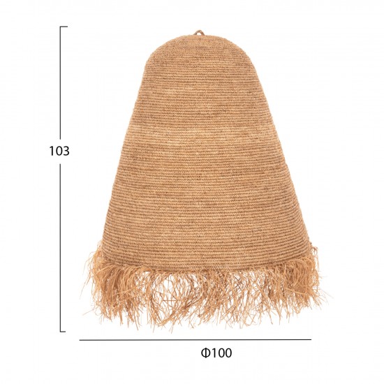 ΦΩΤΙΣΤΙΚΟ ΟΡΟΦΗΣ ΚΡΕΜΑΣΤΟ RATTAN ΣΕ ΦΥΣΙΚΟ Φ100x100-103Υεκ.