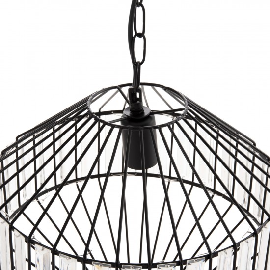 ΦΩΤΙΣΤΙΚΟ ΟΡΟΦΗΣ ΚΡΕΜΑΣΤΟ ΜΕΤΑΛΛΙΚΟ ΜΑΥΡΟ ΚΑΠΕΛΟ Φ33,5x29-127,5Υεκ.