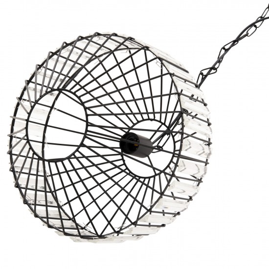 ΦΩΤΙΣΤΙΚΟ ΟΡΟΦΗΣ ΚΡΕΜΑΣΤΟ ΜΕΤΑΛΛΙΚΟ ΜΑΥΡΟ ΚΑΠΕΛΟ Φ33,5x29-127,5Υεκ.