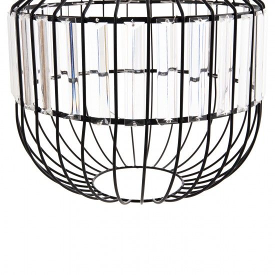 ΦΩΤΙΣΤΙΚΟ ΟΡΟΦΗΣ ΚΡΕΜΑΣΤΟ ΜΕΤΑΛΛΙΚΟ ΜΑΥΡΟ ΚΑΙ ΓΥΑΛΙ Φ29x38-137Yεκ.