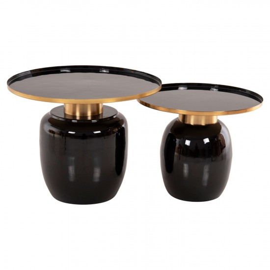 ΒΟΗΘΗΤΙΚΑ ΤΡΑΠΕΖΑΚΙΑ 2ΤΜΧ FRYNX ΜΕΤΑΛΛΟ ΜΑΥΡΟ&ΧΡΥΣΟ Φ60 & Φ50,5 εκ.