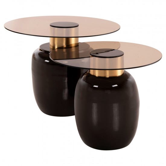 ΒΟΗΘΗΤΙΚΑ ΤΡΑΠΕΖΑΚΙΑ 2ΤΜΧ FRYN ΜΕΤΑΛΛΟ ΣΕ ΚΑΦΕ&ΧΡΥΣΟ-ΓΥΑΛΙ Φ60 & Φ50 εκ.