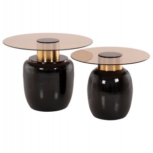 ΒΟΗΘΗΤΙΚΑ ΤΡΑΠΕΖΑΚΙΑ 2ΤΜΧ FRYN ΜΕΤΑΛΛΟ ΣΕ ΚΑΦΕ&ΧΡΥΣΟ-ΓΥΑΛΙ Φ60 & Φ50 εκ.