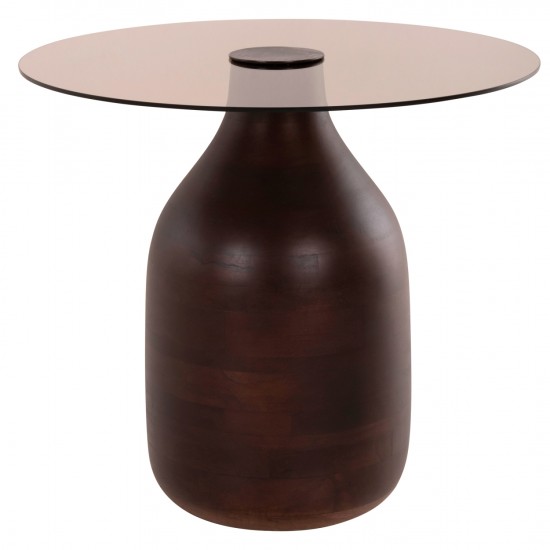 ΒΟΗΘΗΤΙΚΑ ΤΡΑΠΕΖΑΚΙΑ 2ΤΜΧ CHANG ΞΥΛΟ MANGO-ΓΥΑΛΙ TOP Φ55x49,5Υ & Φ40x36,5Υεκ.