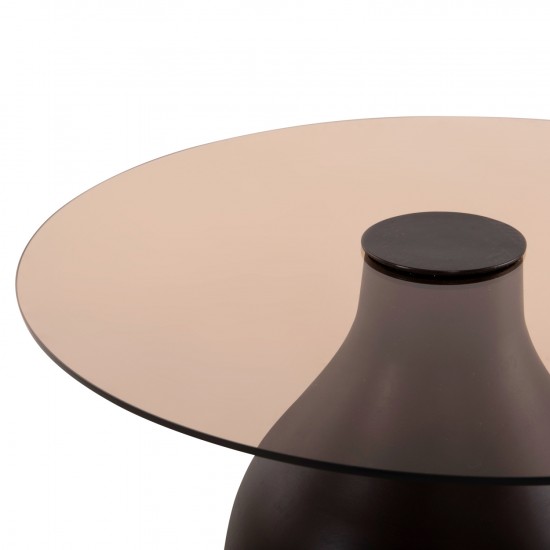 ΒΟΗΘΗΤΙΚΑ ΤΡΑΠΕΖΑΚΙΑ 2ΤΜΧ CHANG ΞΥΛΟ MANGO-ΓΥΑΛΙ TOP Φ55x49,5Υ & Φ40x36,5Υεκ.