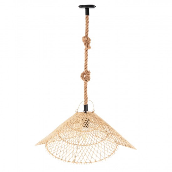 ΦΩΤΙΣΤΙΚΟ ΟΡΟΦΗΣ ΚΡΕΜΑΣΤΟ RATTAN ΣΕ ΦΥΣΙΚΟ ΧΡΩΜΑ Φ58,5x31Yεκ