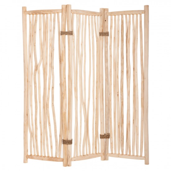 ΠΑΡΑΒΑΝ ΜΕ 3 ΦΥΛΛΑ ZENDOR ΚΛΑΔΙΑ ΤΕΑΚ ΣΕ ΦΥΣΙΚΟ 165x180Yεκ.