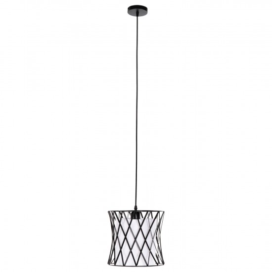 ΦΩΤΙΣΤΙΚΟ ΟΡΟΦΗΣ ΚΡΕΜΑΣΤΟ ΜΑΥΡΟ ΜΕΤΑΛΛΟ-ΛΕΥΚΟ ΣΥΝΘΕΤΙΚΟ ΥΦΑΣΜΑ Φ25x120Υεκ.