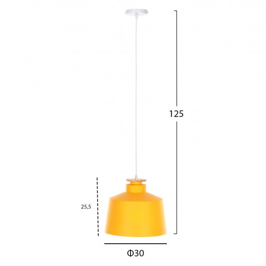 ΦΩΤΙΣΤΙΚΟ ΟΡΟΦΗΣ ΚΡΕΜΑΣΤΟ ΜΕΤΑΛΛΙΚΟ ΚΙΤΡΙΝΟ ΚΑΠΕΛΟ Φ30x123,5Υεκ