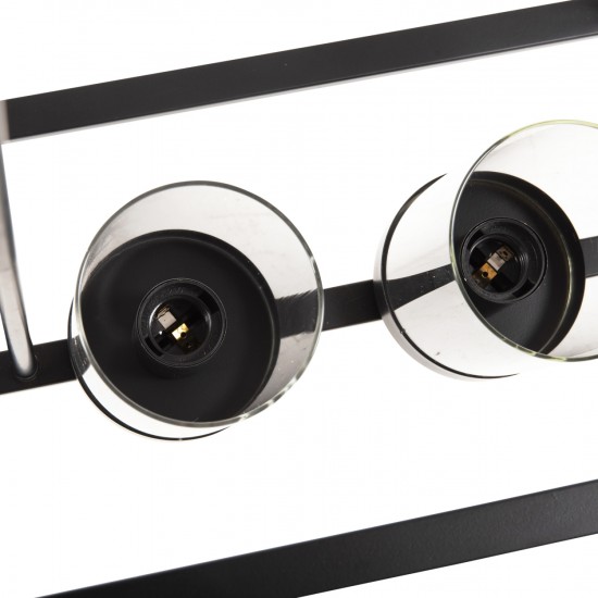 ΦΩΤΙΣΤΙΚΟ ΟΡΟΦΗΣ ΚΡΕΜΑΣΤΟ ΜΑΥΡΟ ΜΕΤΑΛΛΟ ΚΑΙ ΓΥΑΛΙ 80x25x23,5-85Yεκ.