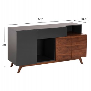 ΜΠΟΥΦΕΣ PREDA MDF ΜΕ ΚΑΡΥΔΙ & ΣΚΟΥΡΟ ΓΚΡΙ ΚΑΠΛΑΜΑ 167x28-40x80Υεκ.