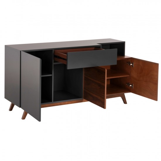 ΜΠΟΥΦΕΣ PREDA MDF ΜΕ ΚΑΡΥΔΙ & ΣΚΟΥΡΟ ΓΚΡΙ ΚΑΠΛΑΜΑ 167x28-40x80Υεκ.