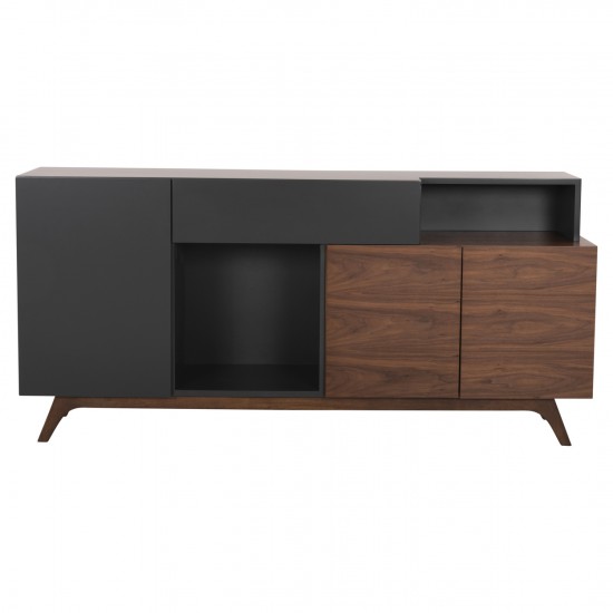 ΜΠΟΥΦΕΣ PREDA MDF ΜΕ ΚΑΡΥΔΙ & ΣΚΟΥΡΟ ΓΚΡΙ ΚΑΠΛΑΜΑ 167x28-40x80Υεκ.