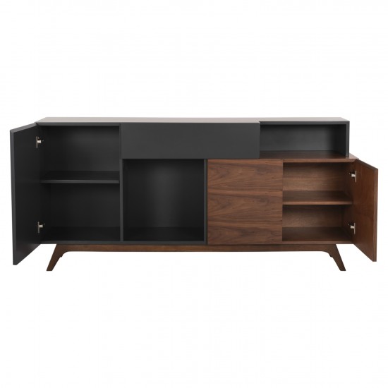 ΜΠΟΥΦΕΣ PREDA MDF ΜΕ ΚΑΡΥΔΙ & ΣΚΟΥΡΟ ΓΚΡΙ ΚΑΠΛΑΜΑ 167x28-40x80Υεκ.