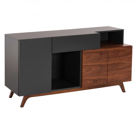 ΜΠΟΥΦΕΣ PREDA MDF ΜΕ ΚΑΡΥΔΙ & ΣΚΟΥΡΟ ΓΚΡΙ ΚΑΠΛΑΜΑ 167x28-40x80Υεκ.