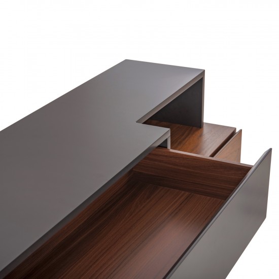 ΜΠΟΥΦΕΣ PREDA MDF ΜΕ ΚΑΡΥΔΙ & ΣΚΟΥΡΟ ΓΚΡΙ ΚΑΠΛΑΜΑ 167x28-40x80Υεκ.