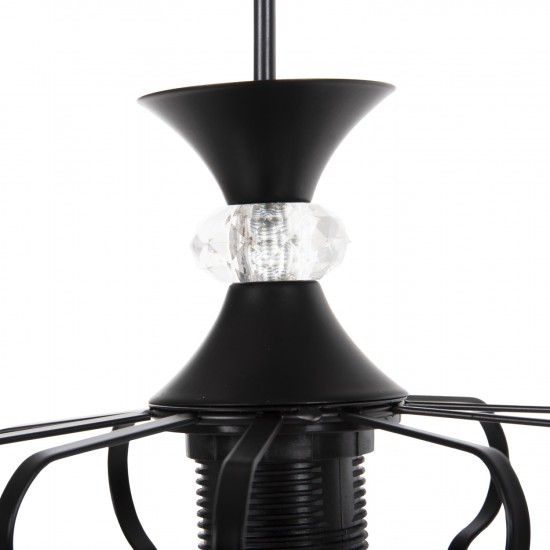 ΦΩΤΙΣΤΙΚΟ ΟΡΟΦΗΣ ΚΡΕΜΑΣΤΟ 3-ΦΩΤΟ ΜΑΥΡΑ ΜΕΤΑΛΛΙΚΑ ΚΑΠΕΛΑ Φ34x128Υεκ.