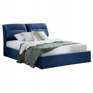 ΚΡΕΒΑΤΙ KENDRA ΒΕΛΟΥΔΟ ΜΠΛΕ ΚΑΙ ΑΠΟΘΗΚΕΥΤΙΚΟ ΧΩΡΟ 160x200 εκ. 