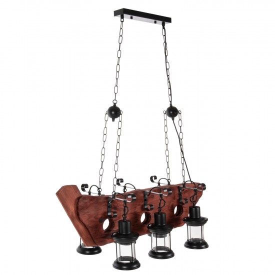 ΦΩΤΙΣΤΙΚΟ ΟΡΟΦΗΣ 6-ΦΩΤΟ ΚΡΕΜΑΣΤΟ ΞΥΛΟ-ΜΕΤΑΛΛΟ-ΓΥΑΛΙ 116Υεκ