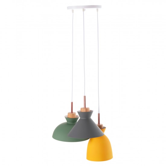 ΦΩΤΙΣΤΙΚΟ ΟΡΟΦΗΣ ΚΡΕΜΑΣΤΟ 3-ΦΩΤΟ ΜΕΤΑΛΛΟ-ΞΥΛΟ ΠΟΛΥΧΡΩΜΟ 105Υεκ.