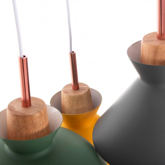 ΦΩΤΙΣΤΙΚΟ ΟΡΟΦΗΣ ΚΡΕΜΑΣΤΟ 3-ΦΩΤΟ ΜΕΤΑΛΛΟ-ΞΥΛΟ ΠΟΛΥΧΡΩΜΟ 105Υεκ.