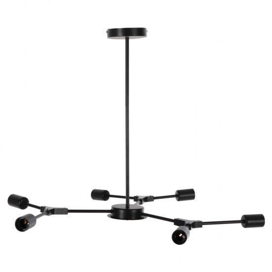 ΦΩΤΙΣΤΙΚΟ ΟΡΟΦΗΣ ΚΡΕΜΑΣΤΟ 6-ΦΩΤΟ ΜΑΥΡΟ ΜΕΤΑΛΛΟ 75x75x75Υεκ