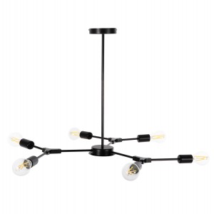 ΦΩΤΙΣΤΙΚΟ ΟΡΟΦΗΣ ΚΡΕΜΑΣΤΟ 6-ΦΩΤΟ ΜΑΥΡΟ ΜΕΤΑΛΛΟ 75x75x75Υεκ